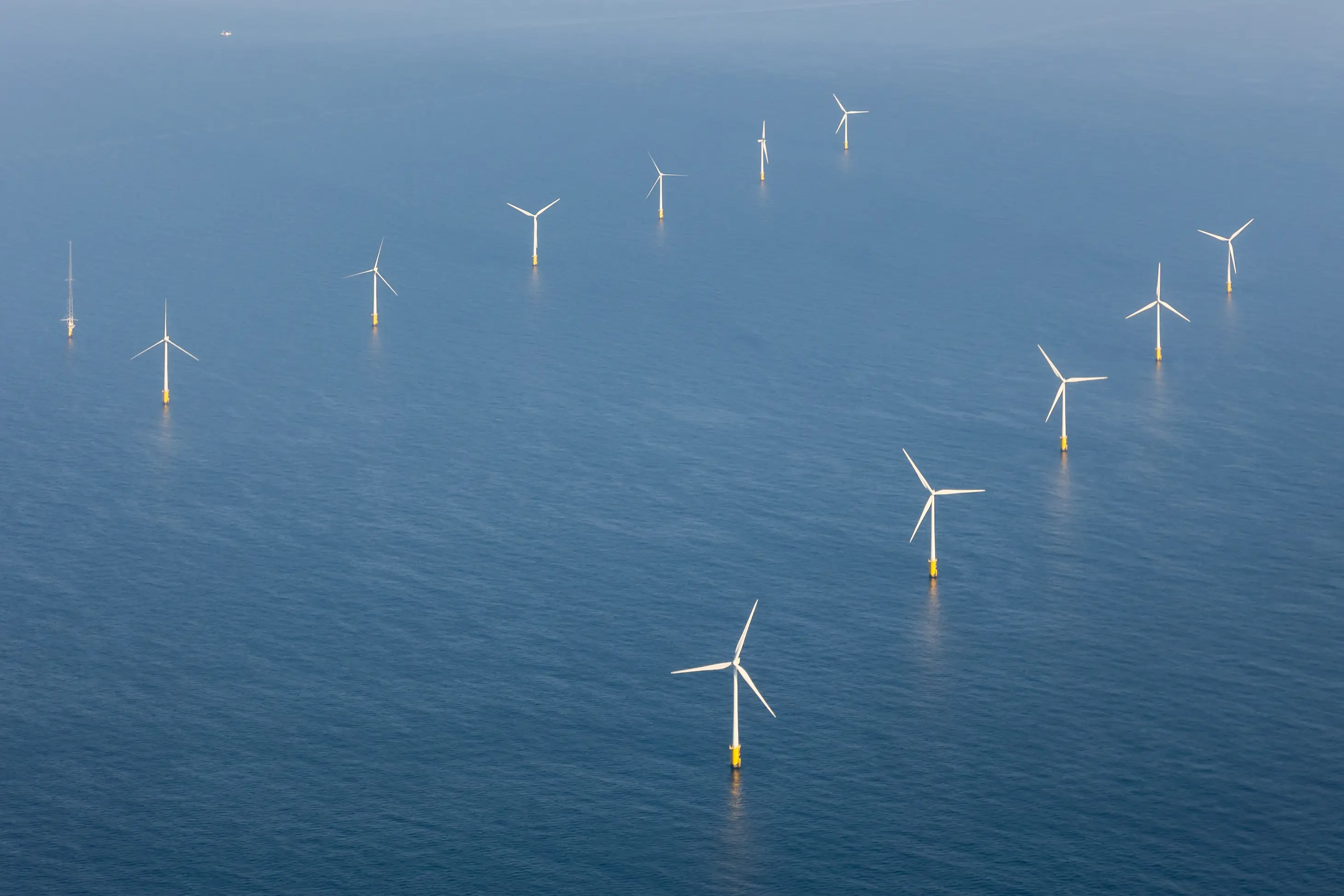 Offshore wind farm viewed from above